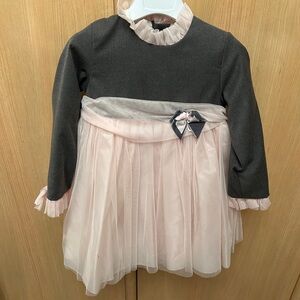 Charming Pink and Gray Kids Dress